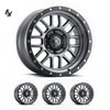 BRONCO (17×8.50) 4x ALPHA GUNMETAL WITH BLACK RING 6×5.5″ (0 OFFSET)