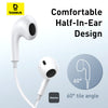 Baseus Encok CZ17 Semi-In-Ear Wired Earphones - Moon White