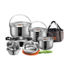 Campingmoon Stainless Steel Cookware Set - MC240