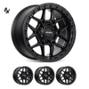 Prado 250 (17X9) AXE MATT BLACK 4x ALLOY WHEELS (6/139) +35