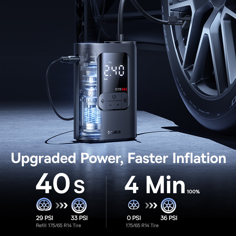 Baseus GoTrip VA1 Pro Super Mini Wired Inflator 22-Cylinder - Cosmic Black
