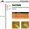 Campingmoon 8 Pieces Nail Pegs Stainless Steel - 30 cm